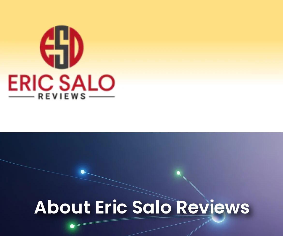 The top of the About page on Eric Salo Reviews: its logo and the heading About Eric Salo Reviews