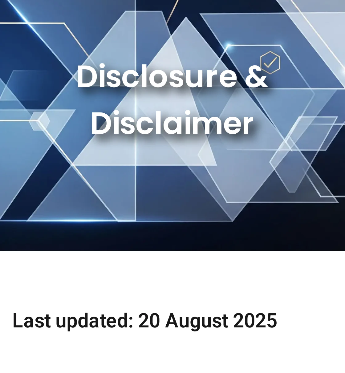 The Disclosure & Disclaimer page of Eric Salo Reviews, last updated 20 August 2025